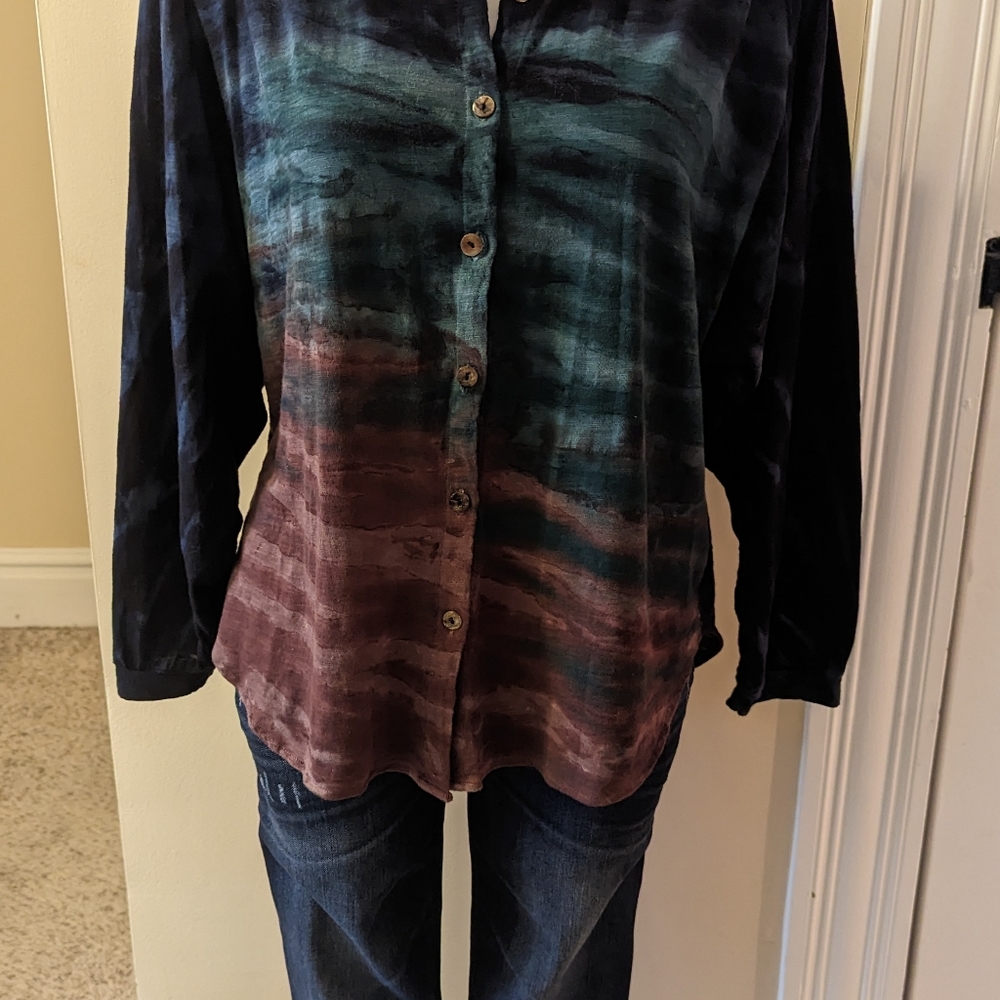 River + Sky organic cotton Slub Ojai blouse size xs - Picture 8 of 11